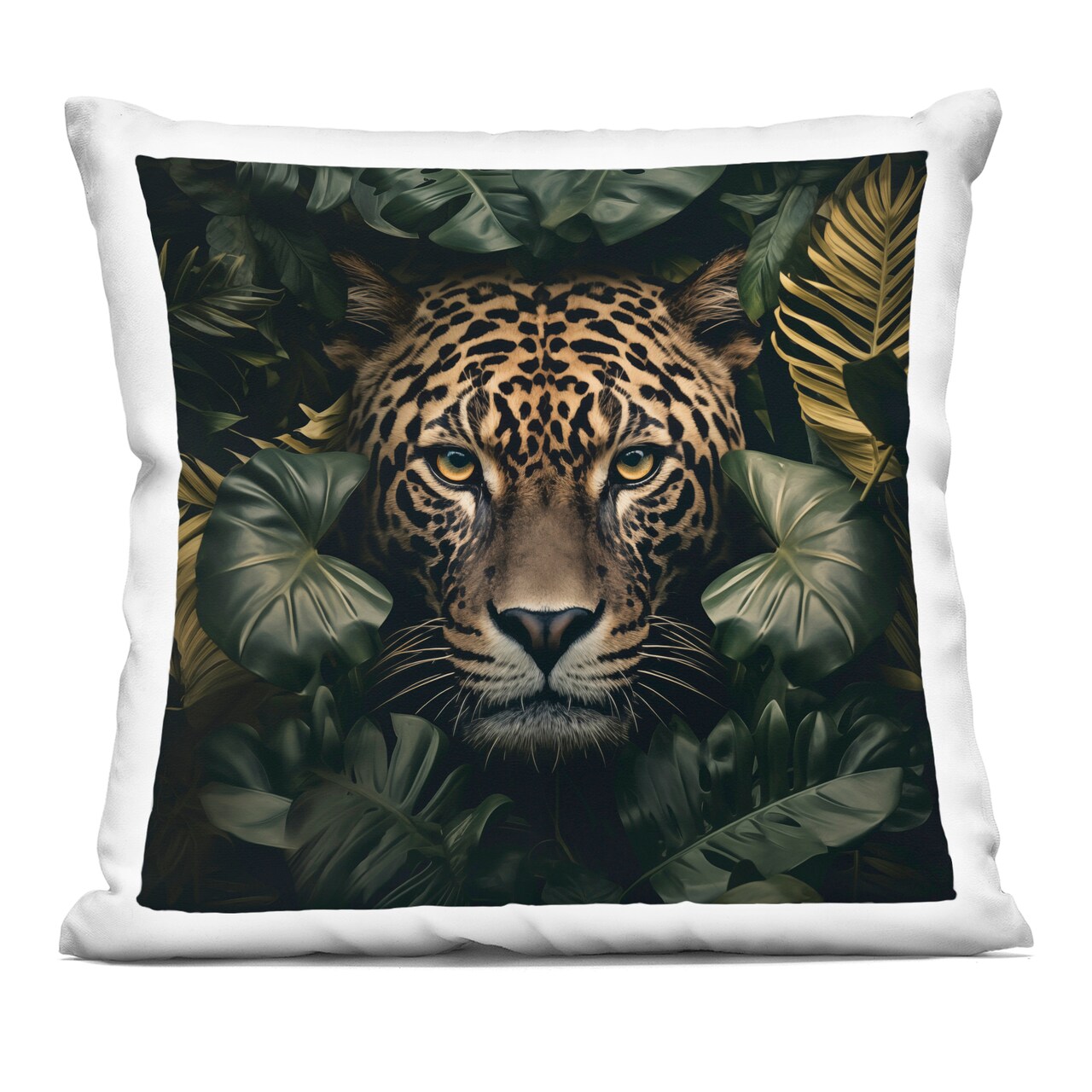 Stupell Industries Leopard in Exotic Palms Decorative Printed Pillow design by Heidi Kuntz, 18 x 7 x 18